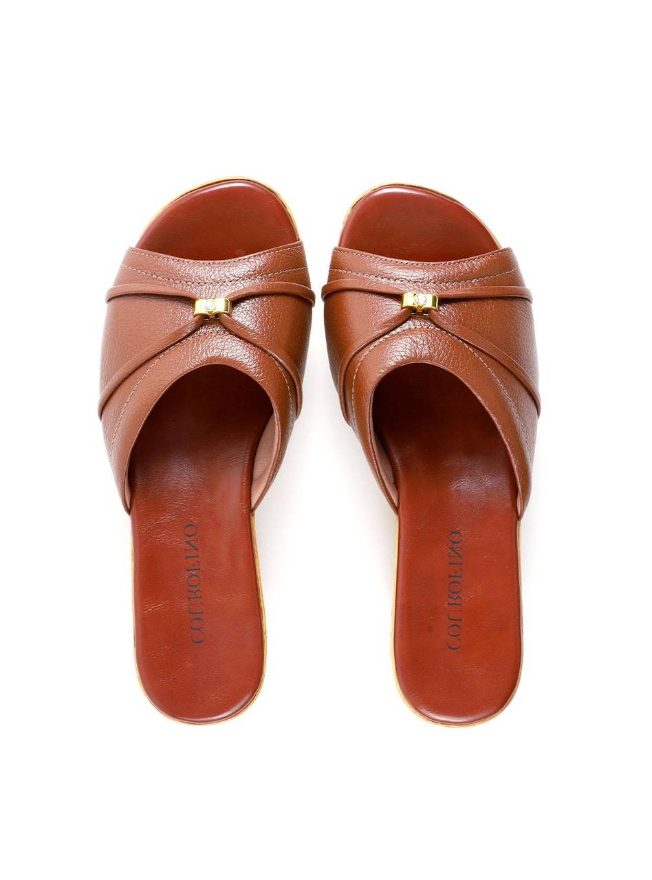 Tamanco Anabela Médio com Detalhe Dourado SDI-12201 - CS