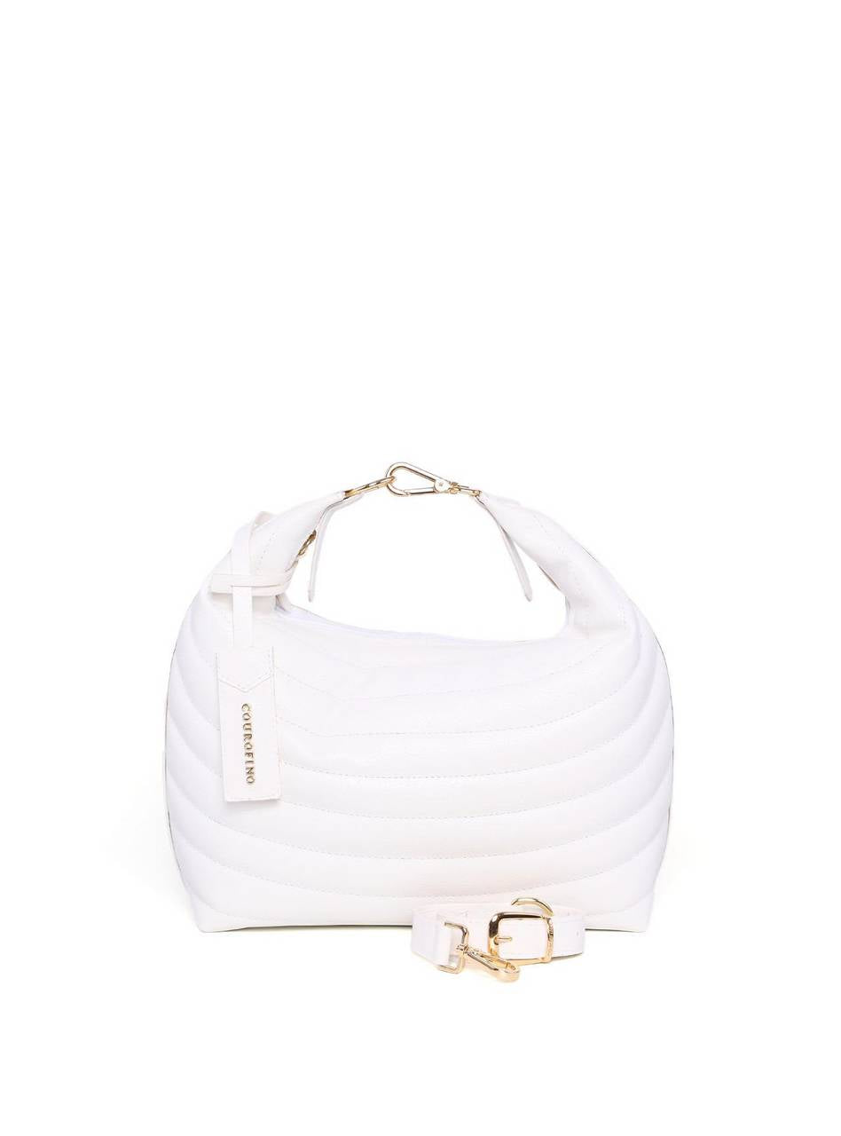 Bolsa Hobo em Matelasse com Fecho em Mosquetão - Branca BSI-6217 - BR