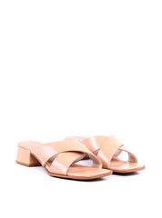 Tamanco com Salto Bloco e Tiras Cruzadas - Nude SDI-12020 - NU