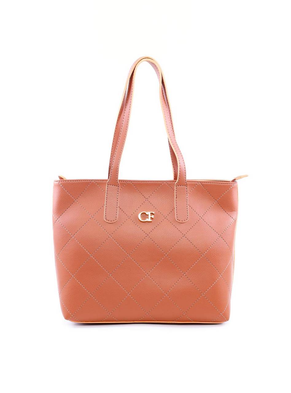 Bolsa Shopper Tiracolo Metalasse com Detalhes de Costura - Castor BSI-6064 - CS