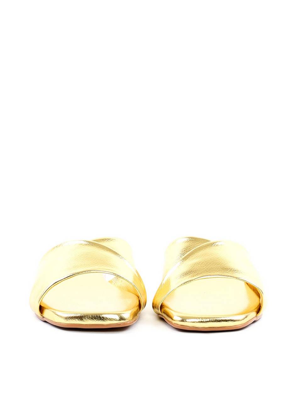 Rasteira com Tiras Largas Entrelaçadas - Ouro SDI-11926 - AU