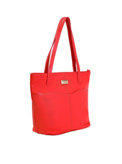 Bolsa Tote Feminina Tiracolo Sacolão Grande Placa Sobreposta Vermelha BSI-5623 - VE