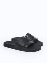 Sandália Masculina Chinelão Couro Rosto Largo Preta SDI-11272 - PR