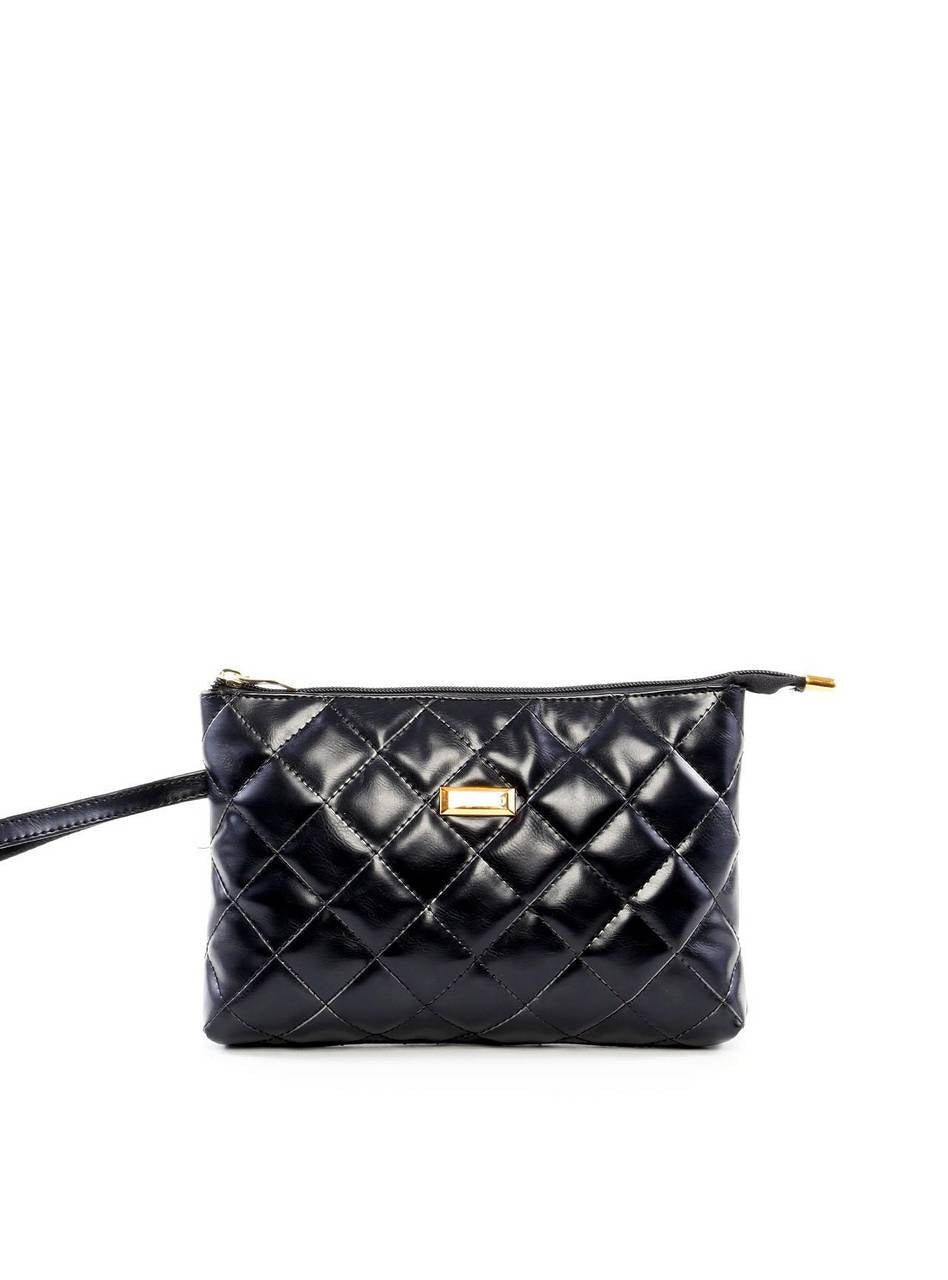 Necessaire Feminina Quadrada em Matelassê - Preta NSI-174 - PR