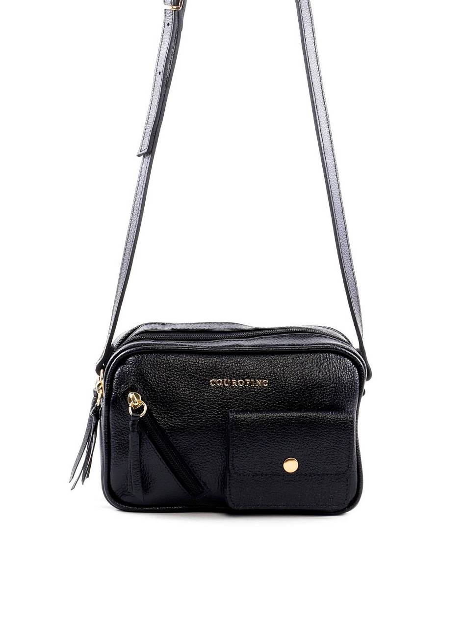 Bolsa Bag Transversal com Bolso Frontal - Preta BSI-6427 - PR