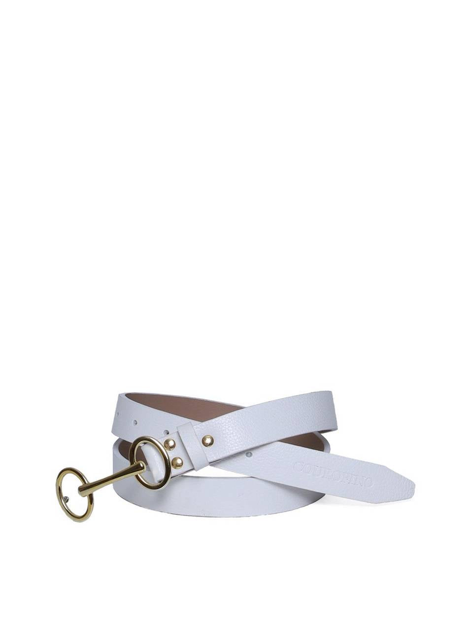 Cinto Feminino em Couro com Fivela Bridão - Branca CTI-973 - BR