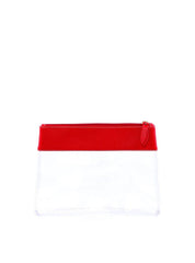Necessaire Transparente Quadrada Pequena - Vermelha NSI-148 - VE