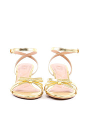 Sandália Salto Médio Cromado Detalhe Laço - Ouro 1.1400011923 - AU