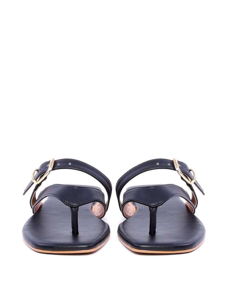 Sandália Feminina Rasteira de Dedo - Preta SDI-11698 - PR