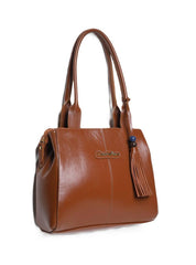Bolsa Feminina Tote Chaveiro Couro Media Castor BSI-5673 - CS