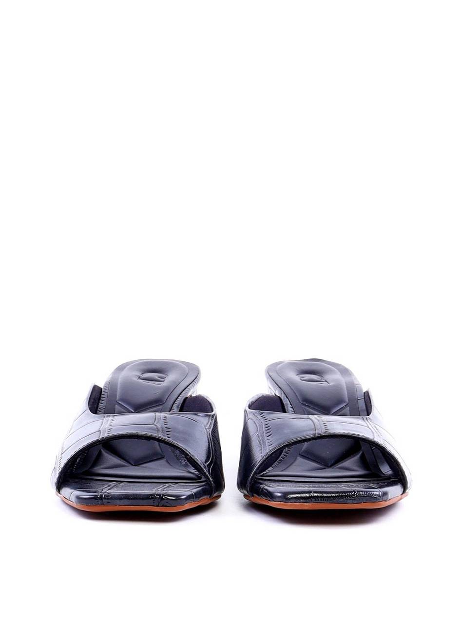 Tamanco com Salto Bloco Maxi Croco - Preta SDI-11985 - PR