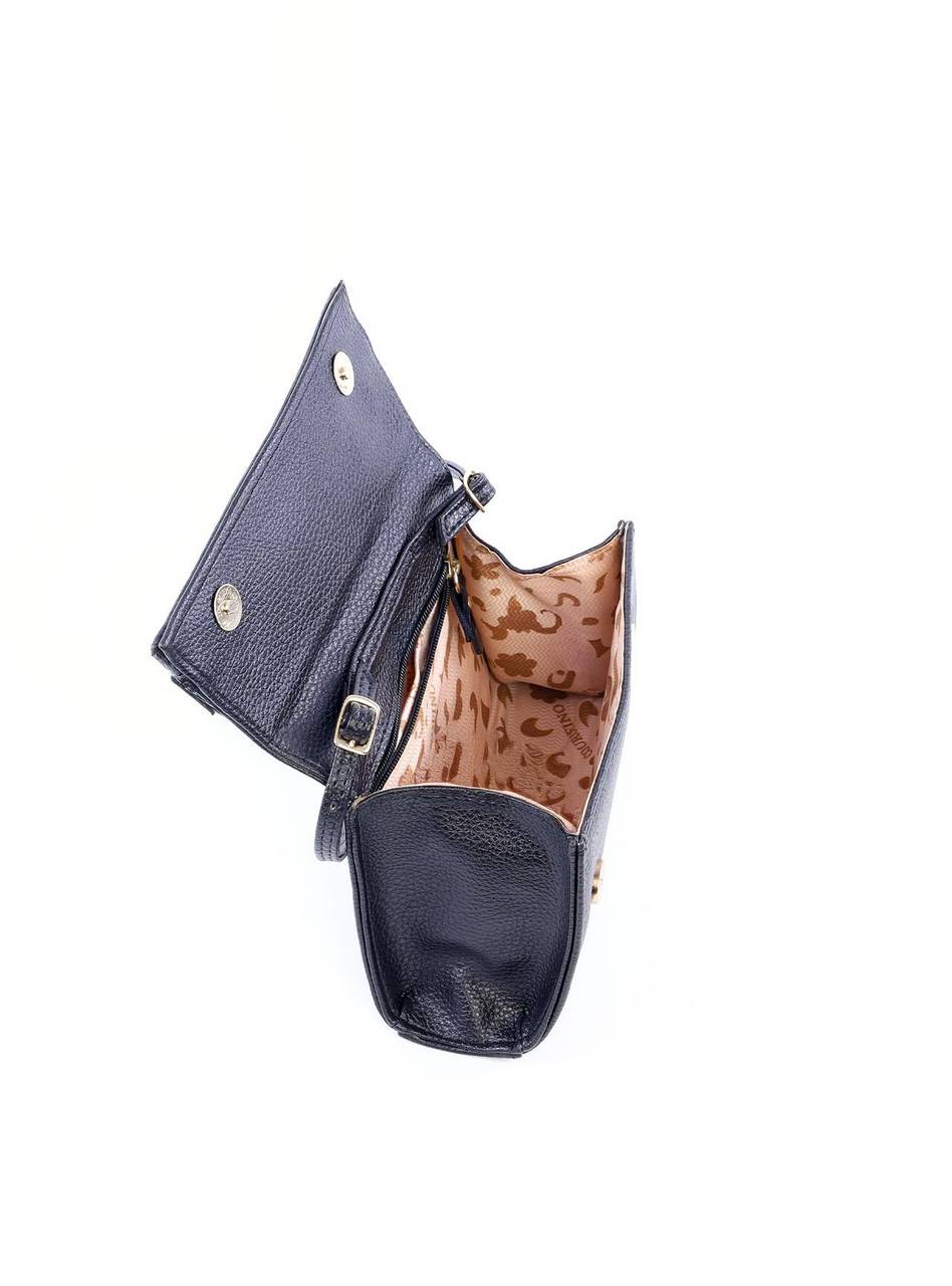 Bolsa Satchel Transversal com Fivelas - Preta BSI-6112 - PR
