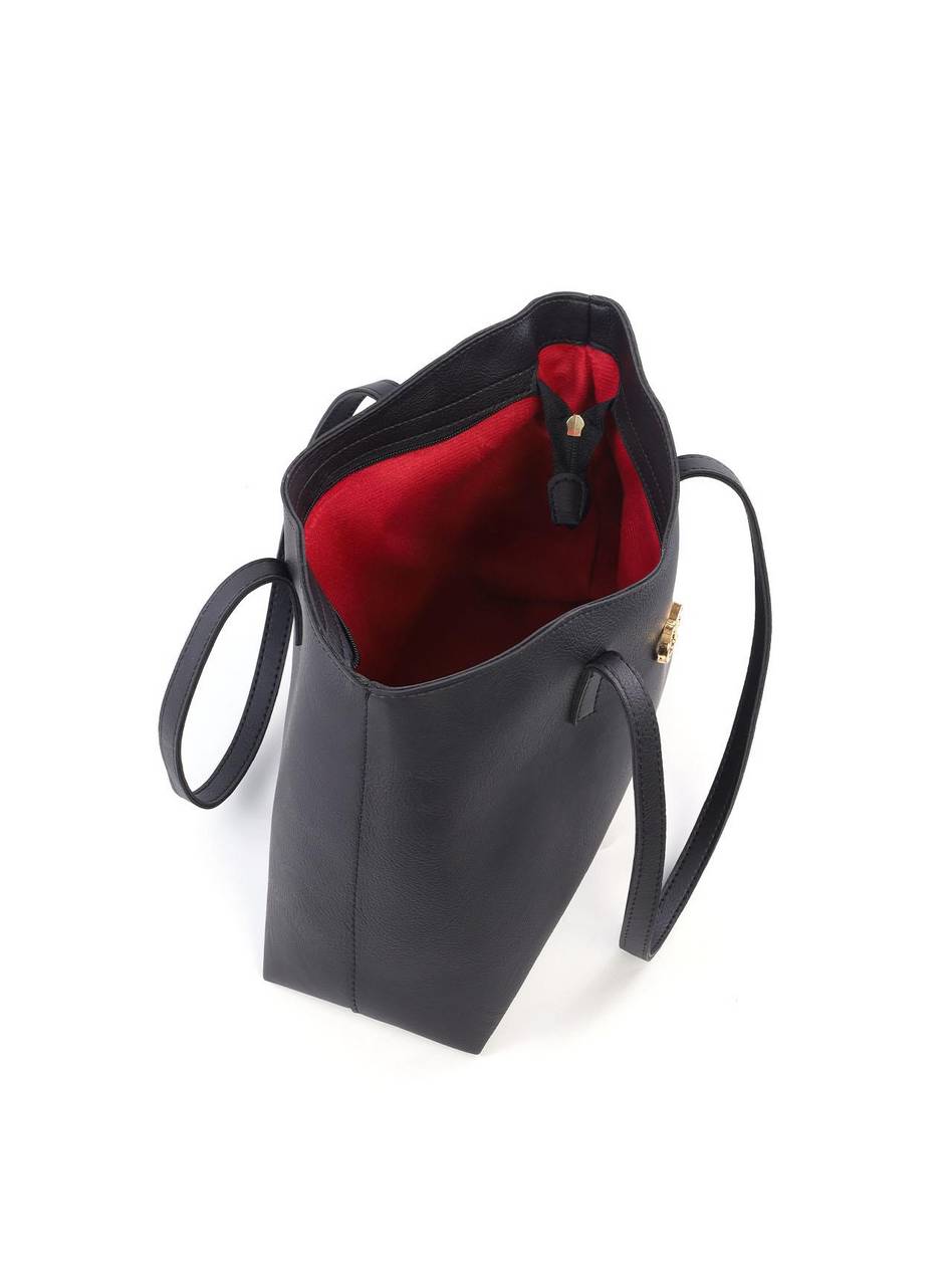 Bolsa Tote com Borda Ondulada - Preta BSI-6158 - PR