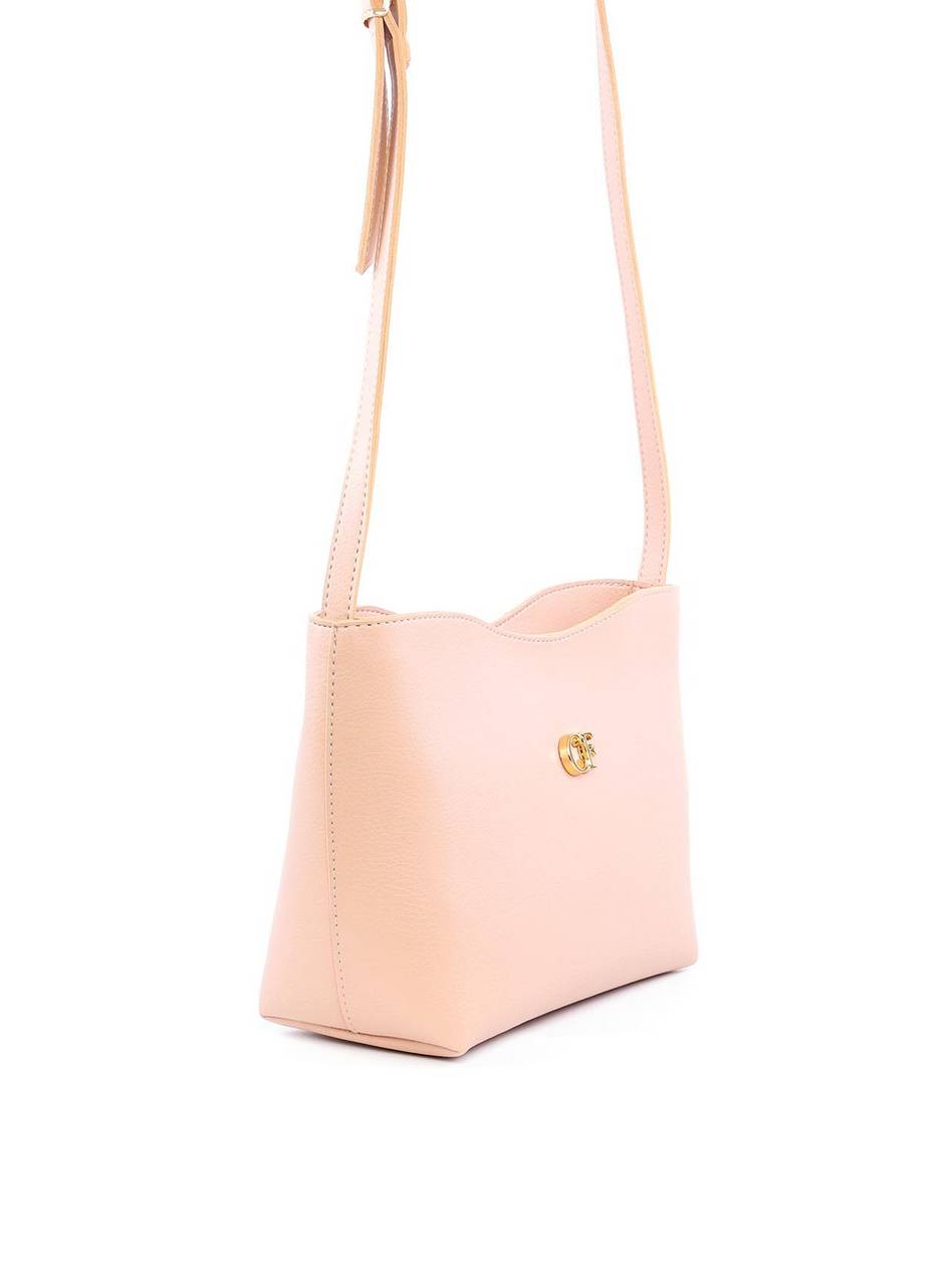 Bolsa Tote Transversal com Borda Ondulada - Nude BSI-6149 - NU