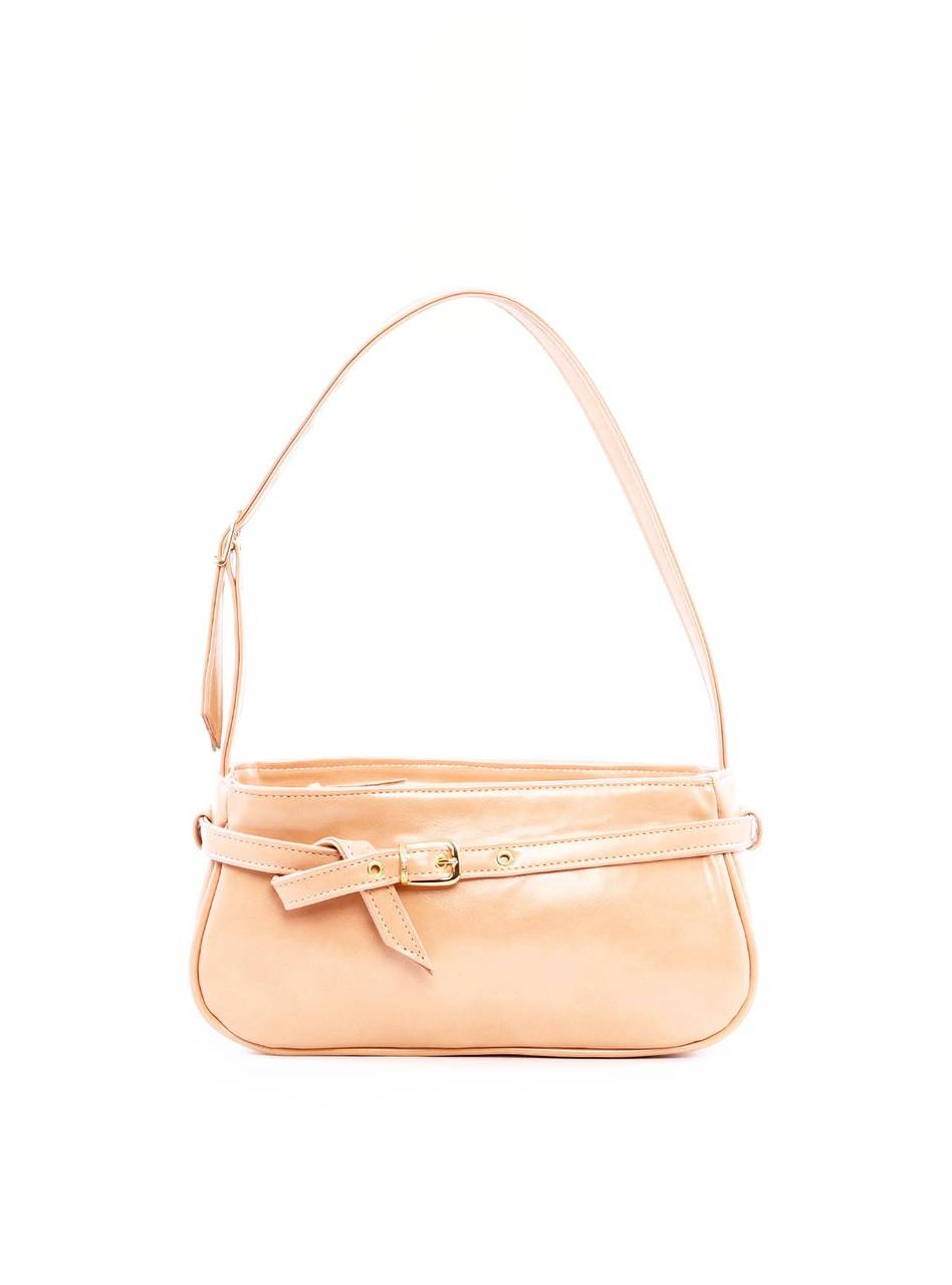Bolsa Baguette com Detalhe de Cinto - Nude BSI-6151 - NU