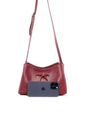Bolsa Tote Pequena com Cordão - Vinho BSI-6469 - VI