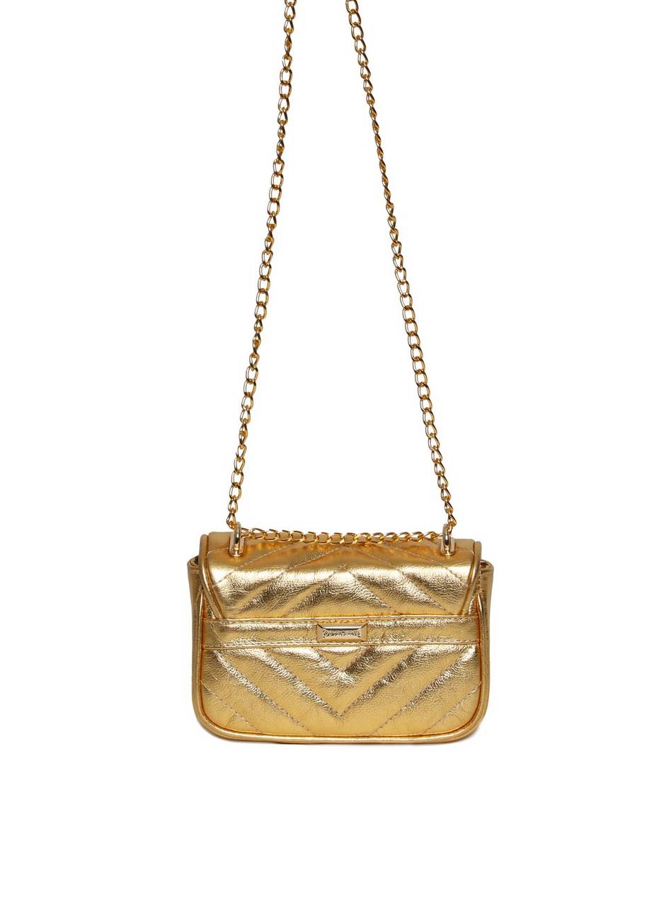 Bolsa Satchel Pequena Couro Tiracolo Ouro BSI-5970 - AU