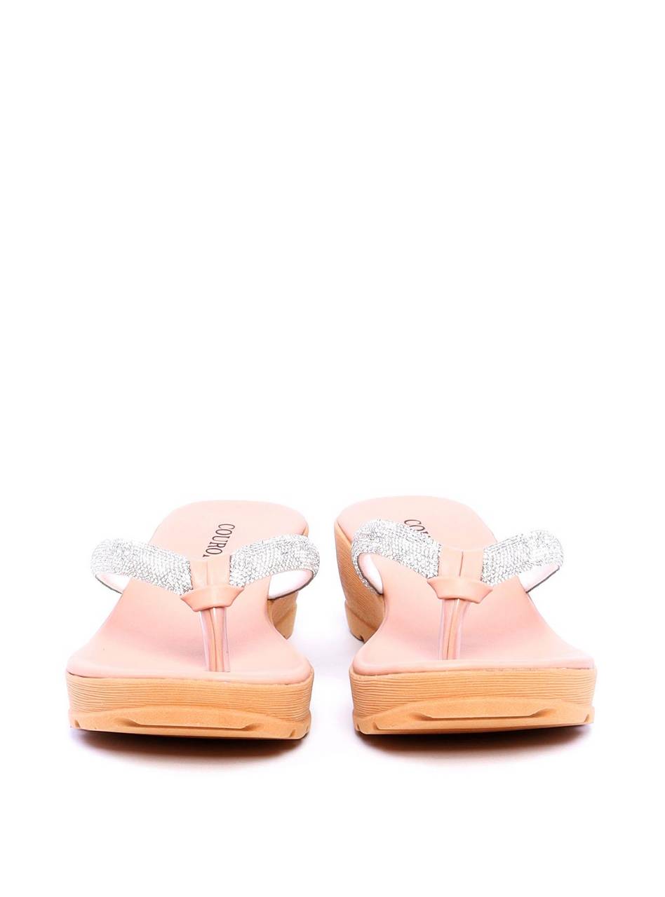 Sandália Feminina Tamanco Anabela Comfort Nude SDI-11699 - NU