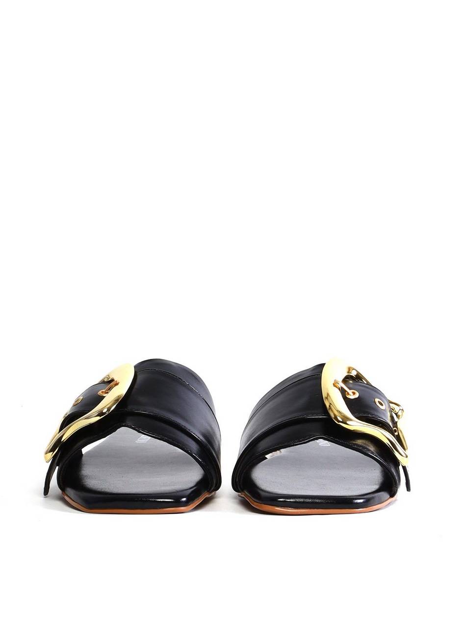 Rasteira com Maxi Fivela e Ilhoses - Preta SDI-12001 - PR