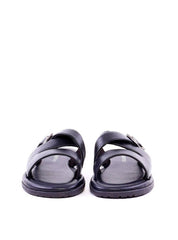 Chinelão Masculino em Couro com Tiras Cruzadas - Preta SDI-11975 - PR