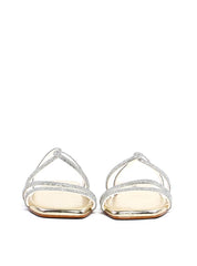 Rasteira com Tiras Cruzadas e Strass - Ouro SDI-11891 - AU