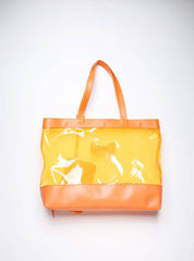 Bolsa Shopper Praia Transparente Laço Grande Laranja BSI-5865 - LR