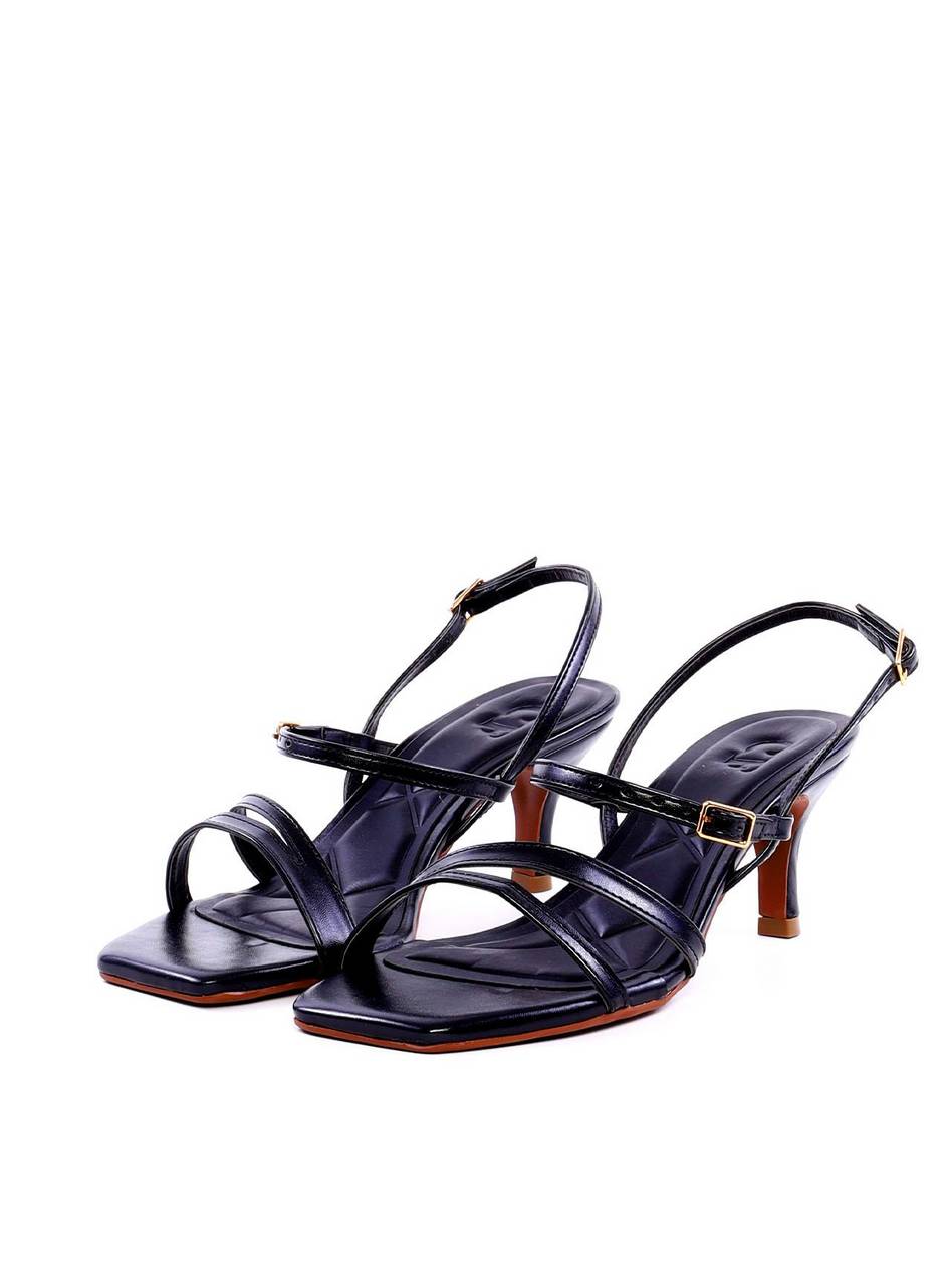 Sandália de Salto Fino com Tiras e Fivelas - Preta SDI-11974 - PR