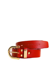 Cinto Feminino Social Espessura Media Liso Couro Vermelho CTI-925 - VE