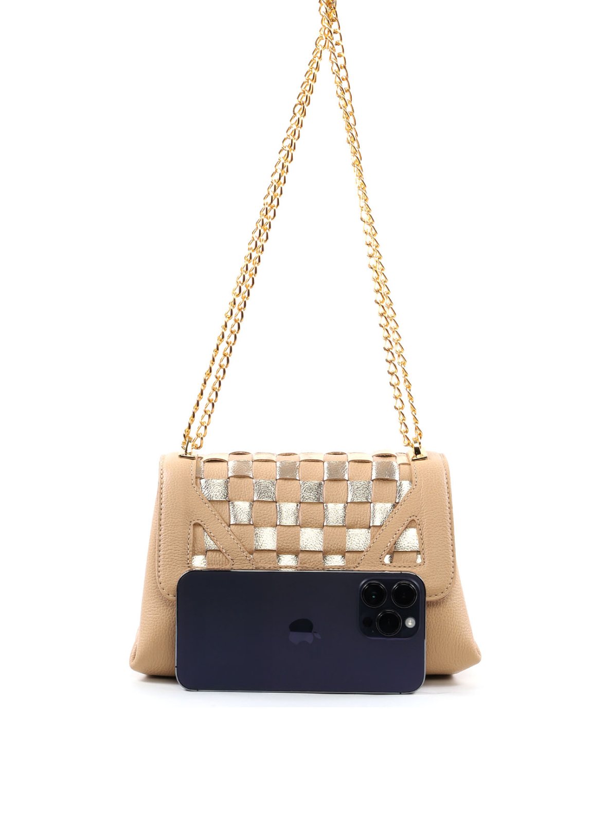 Bolsa Satchel Pequena com Recortes e Corrente BSI-6541 - NU