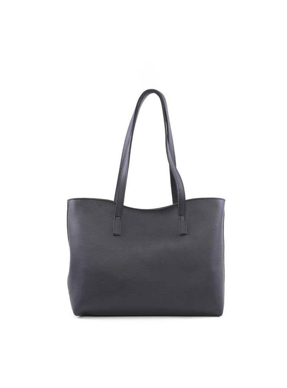 Bolsa Tote com Borda Ondulada - Preta BSI-6158 - PR