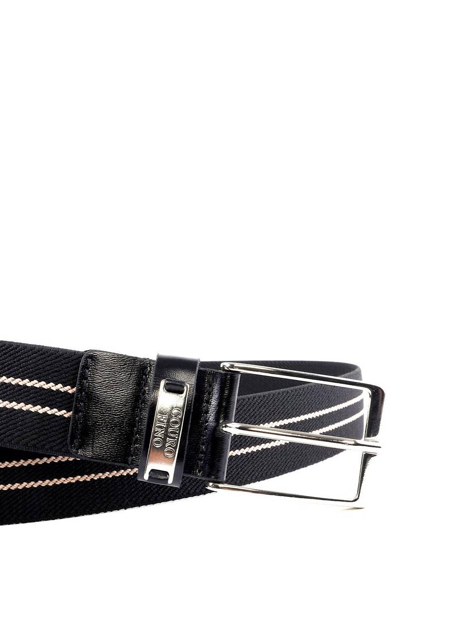 Cinto Masculino Casual em Lona e Couro - Preto CTI-1014 - PR