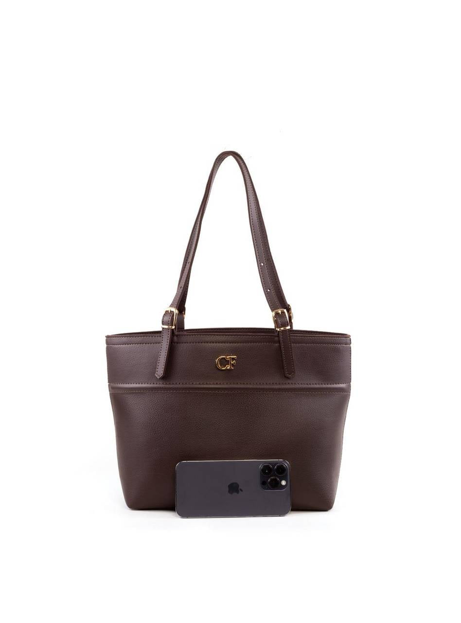 Bolsa Shopper Detalhe Costura e Alça Fivelas - Cacau BSI-6376 - CA