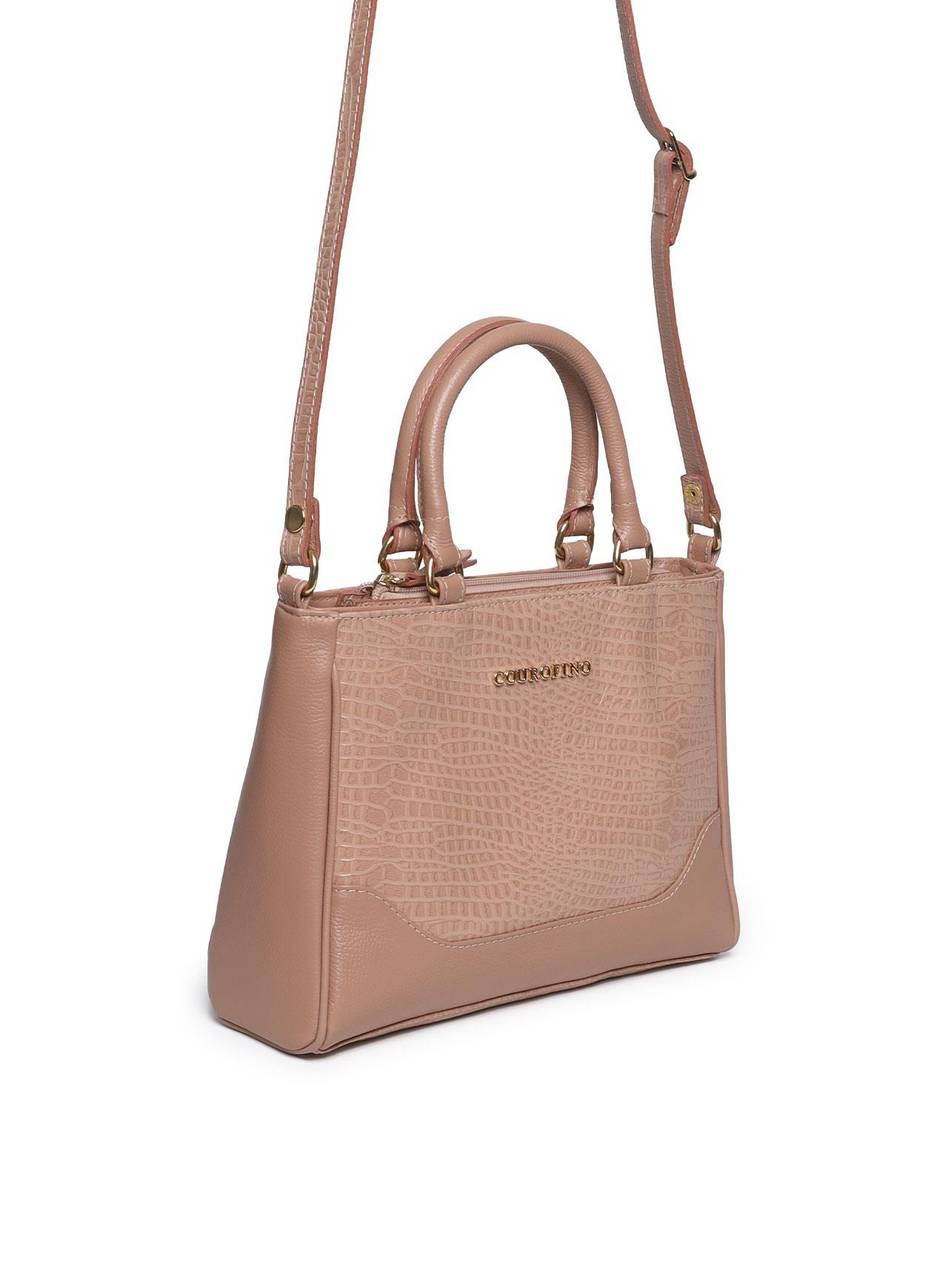 Bolsa Tote Couro Média Transversal Nude BSI-5893 - NU