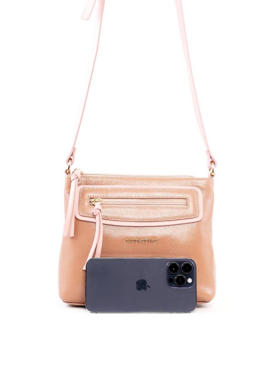 Bolsa Tote Transversal com Bolso Frontal - Nude BSI-6459 - NU