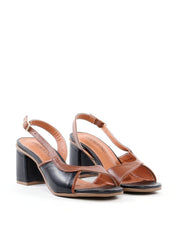 Sandália Slingback Salto Bloco - Preta SDI-12168 - PR