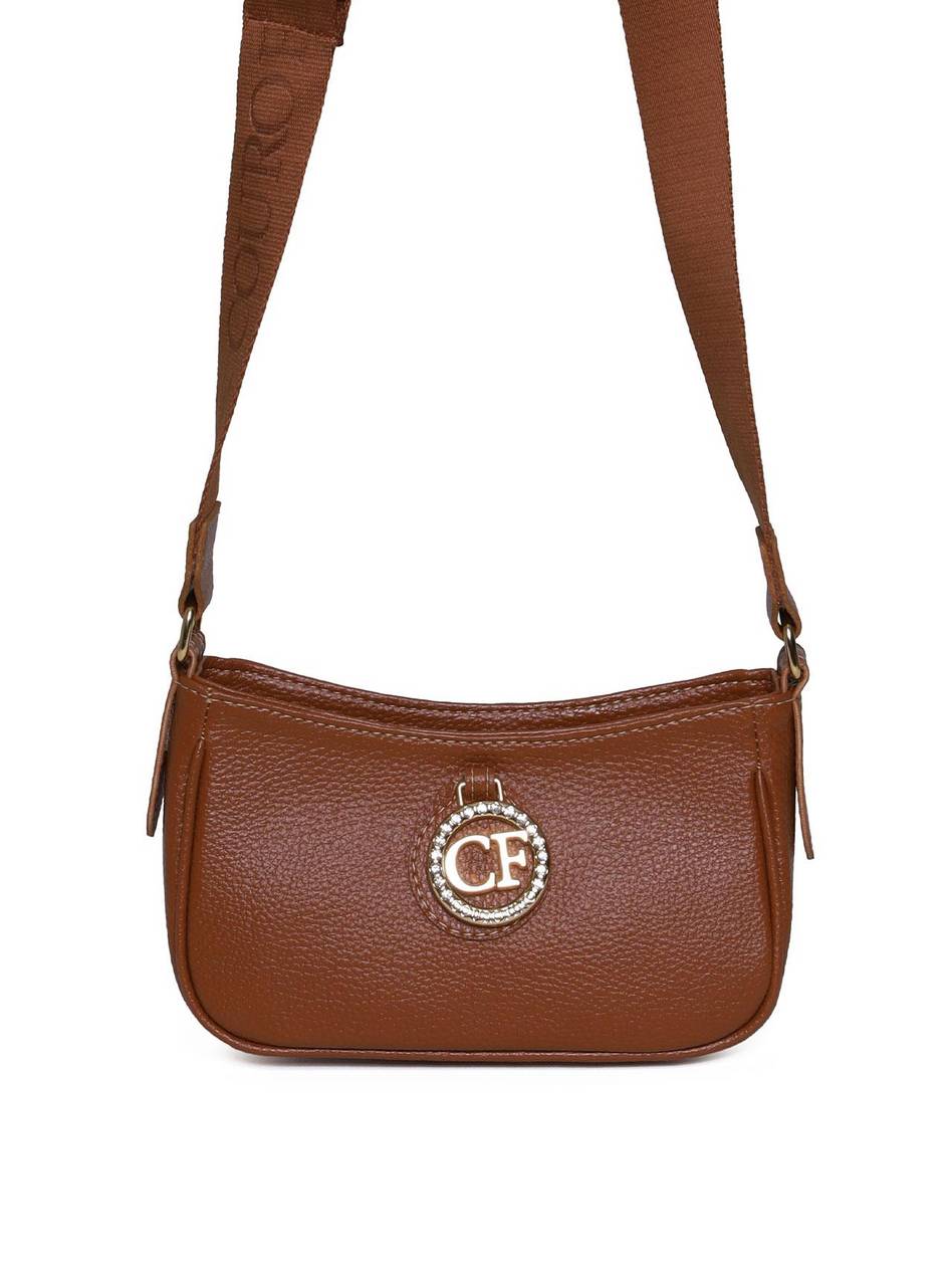 Bolsa Hobo Transversal com Bag Charm - Castor BSI-5977 - CS