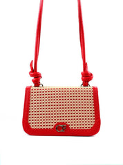 Bolsa Satchel Detalhe Tela Frontal Alça Nó - Vermelha BSI-6378 - VE