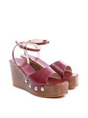 Sandália salto Plataforma com Detalhes Laterais - Vinho SDI-11763 - VI