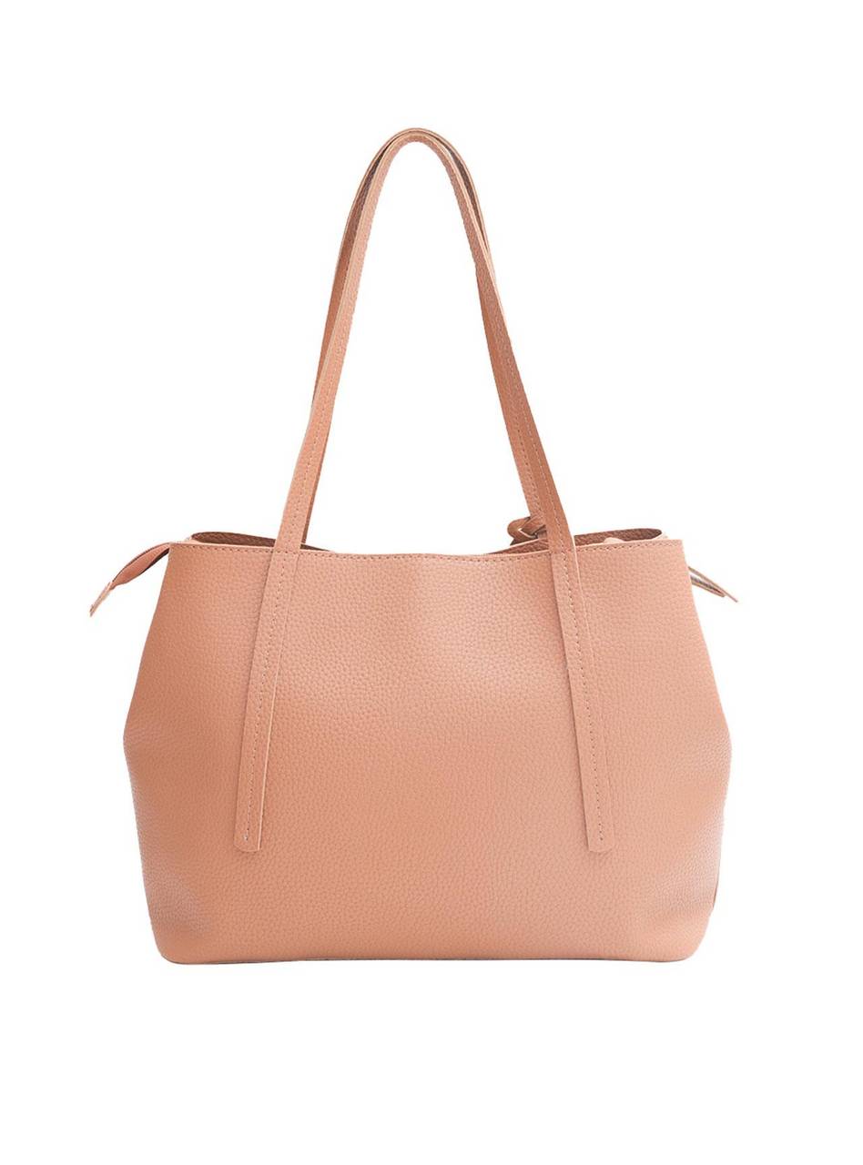 Bolsa Shopper Média Tiracolo Zíper Puxador Nude BSI-5173 - NU