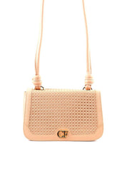 Bolsa Satchel Detalhe Tela Frontal Alça Nó - Nude BSI-6378 - NU
