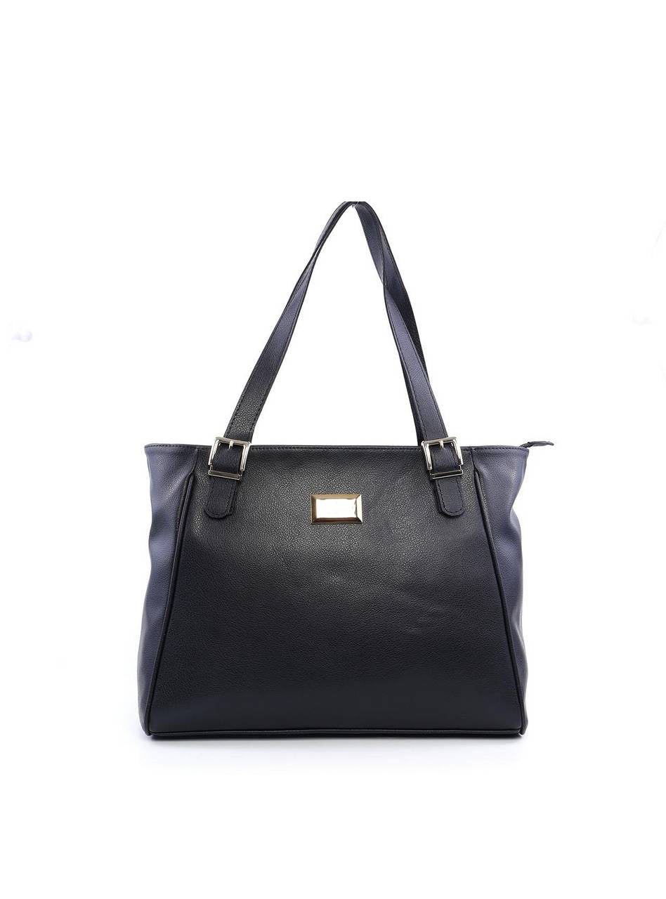 Bolsa Tote com Maxi Fivelas Frontais - Preta BSI - 6180 - PR