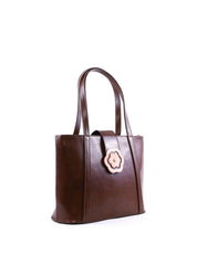 Bolsa Tote com Flor Frontal - Cacau BSI-6359 - CA