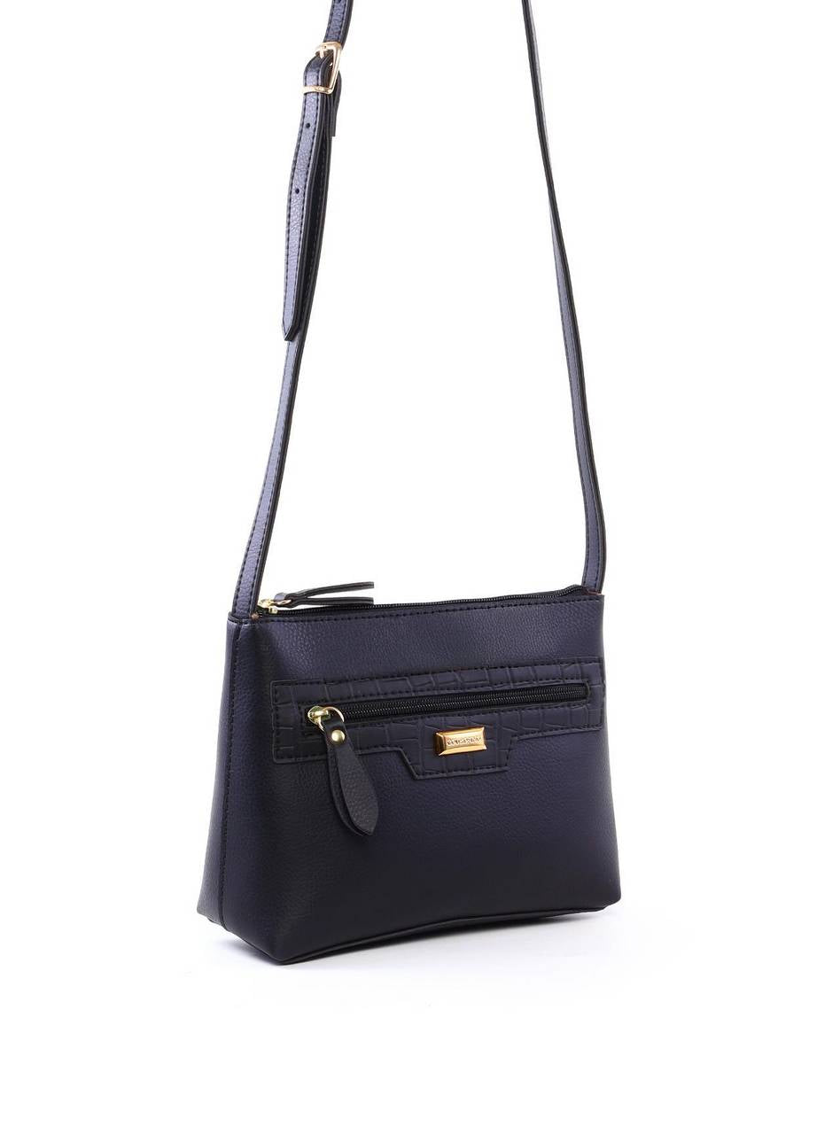 Bolsa Carteiro Transversal com Bolso Frontal - Preta BSI-6191 - PR