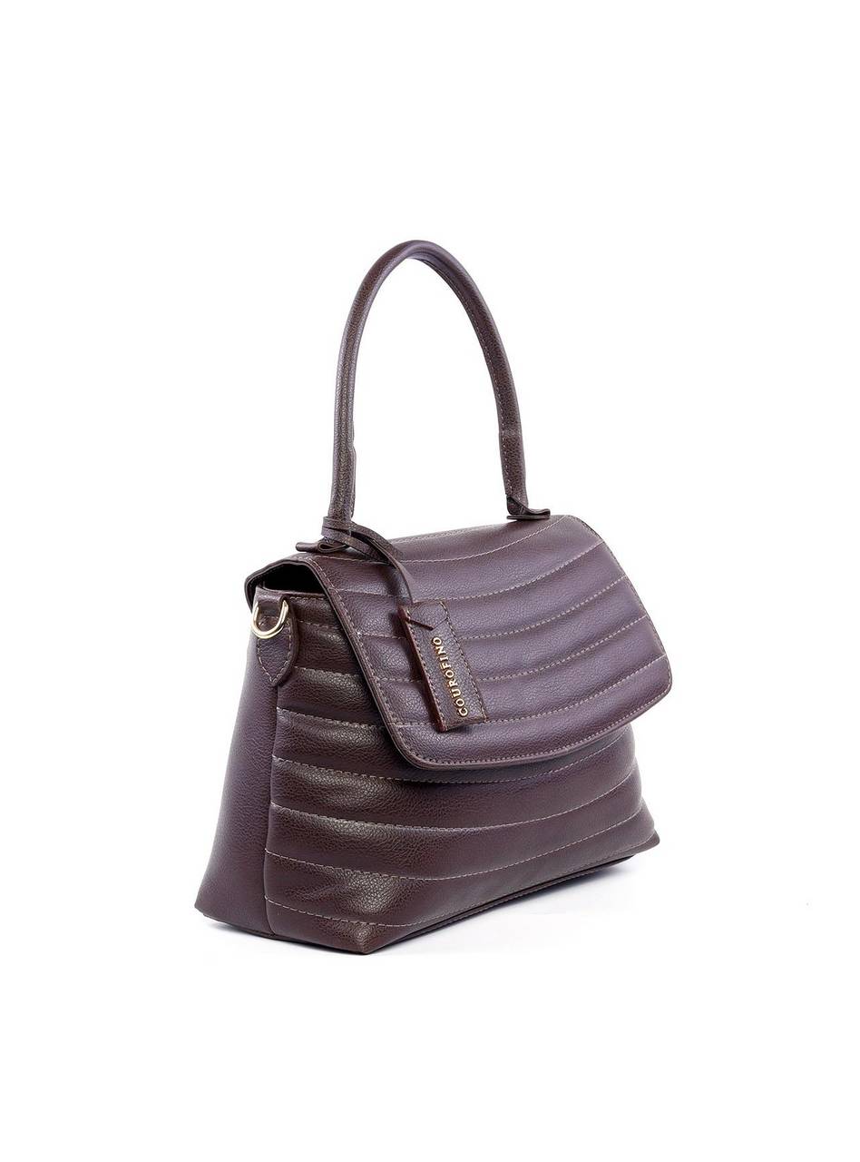 Bolsa Satchel em Matelasse com Bag Charm - Cacau BSI-6216 - CA
