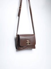Bolsa Saddle Pequena Couro Alça Regulável Cacau BSI-5739 - CA