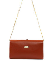 Bolsa Clutch Retangular Enfeite Flor Alça Corrente - Castor BSI-6372 - CS