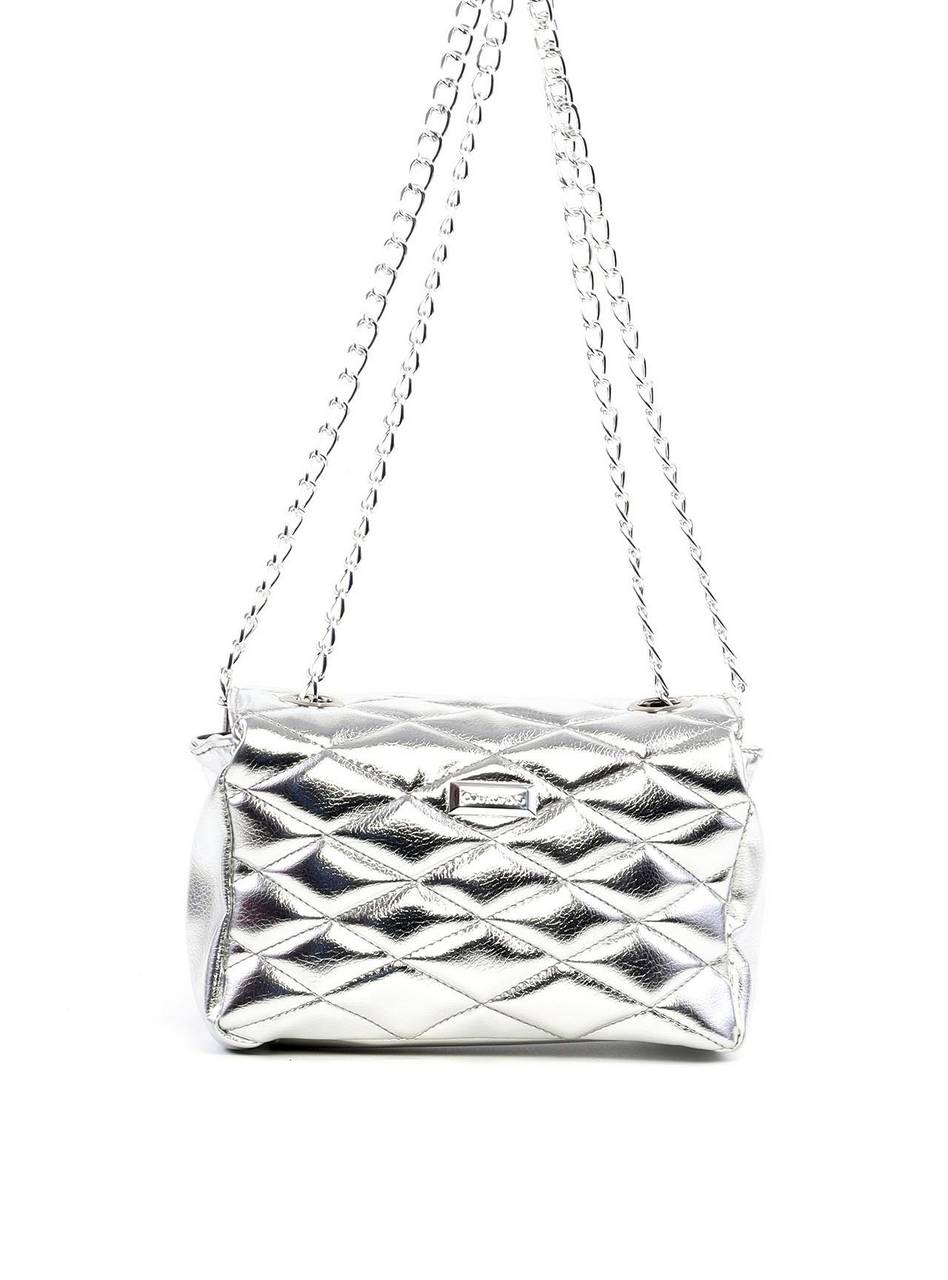 Bolsa Satchel em Metalassê com Corrente - Prata BSI-6253 - PT