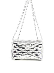 Bolsa Satchel em Metalassê com Corrente - Prata BSI-6253 - PT