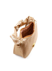 Bolsa Hobo Tressê com Nó na Alça - Ouro BSI-6395 - AU