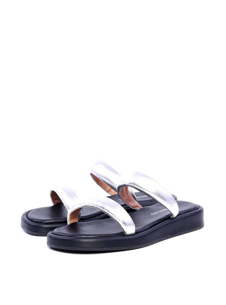 Sandália Feminina Flatform com Tiras Meia Cana - Prata SDI-11682 - PT